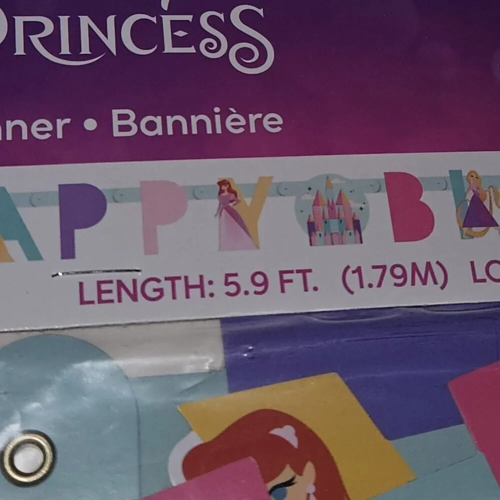 NEW Disney Princess Happy Birthday Banner Unique Party Supplies Decoration
